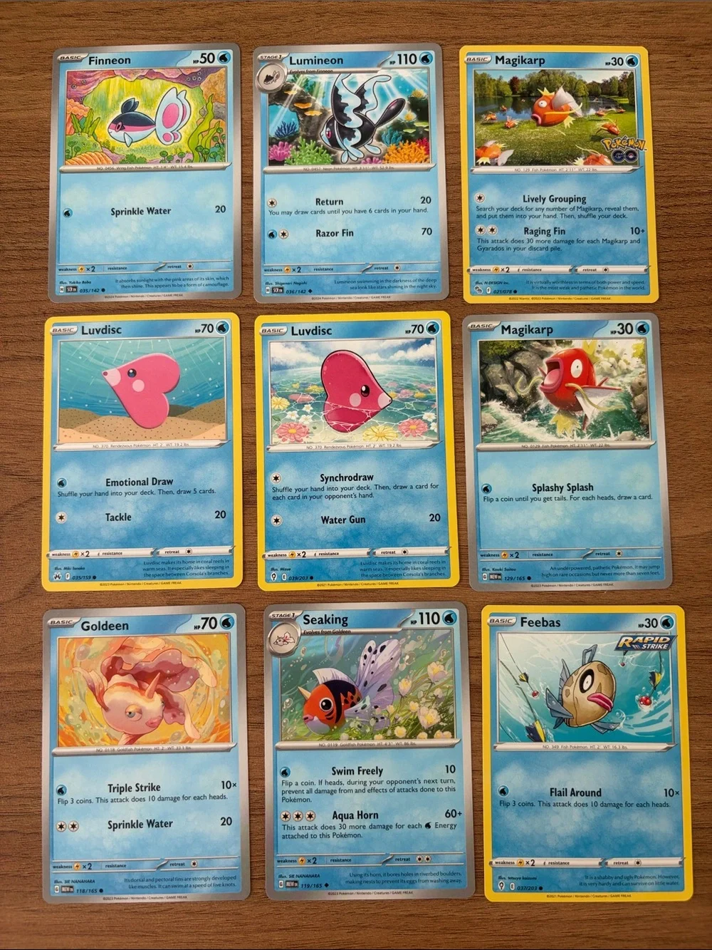 🐟 Fish Pokémon Card Lot | Magikarp Feebas Goldeen Luvdisc ✨5/$25✨